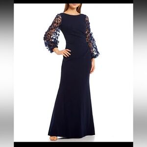 Eliza J Floral Appliqué Gown